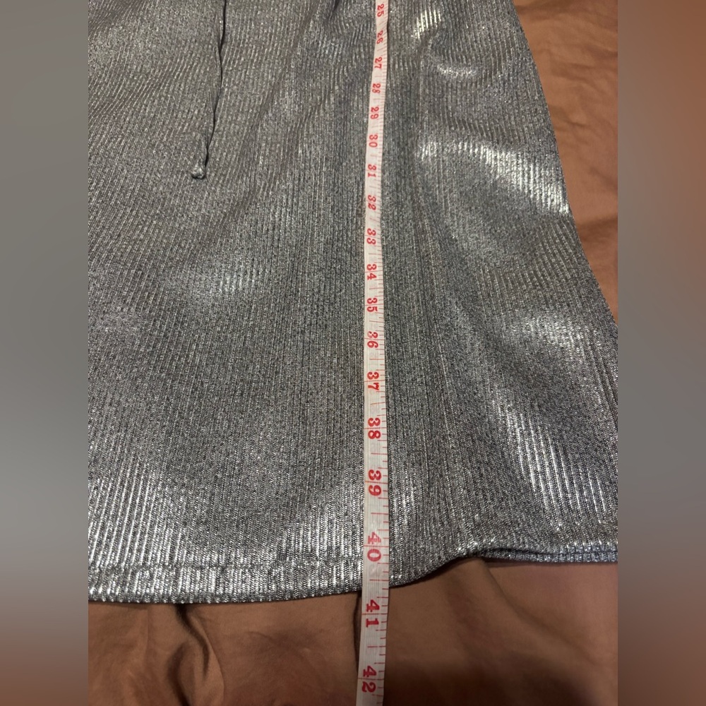 Dolan Shimmering Silver Midi Dress - Picture 8 of 8